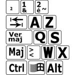 Autocollants agrandis et contrastés pour clavier