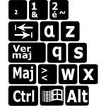 Autocollants agrandis et contrastés pour clavier