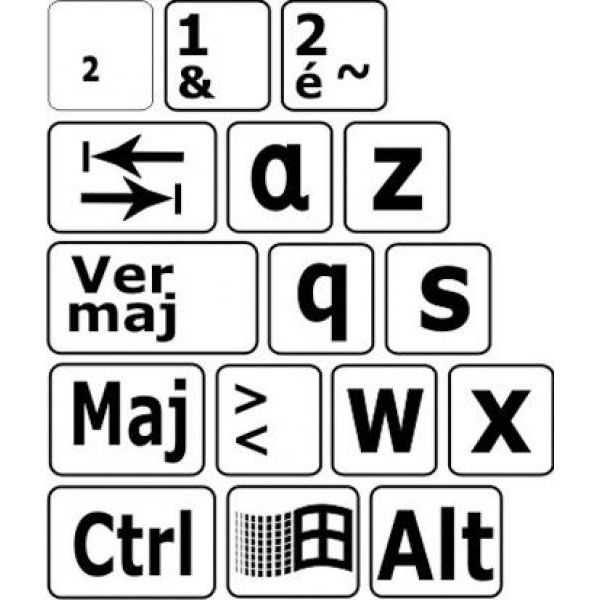 Autocollants pour clavier grands caractères braille contrastés