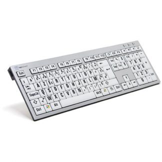 Logickeyboard Clavier XL Print Bluetooth Mini - Lettres noires sur fond Logickeyboard Clavier XL Print Bluetooth Mini - Lettres noires sur fond