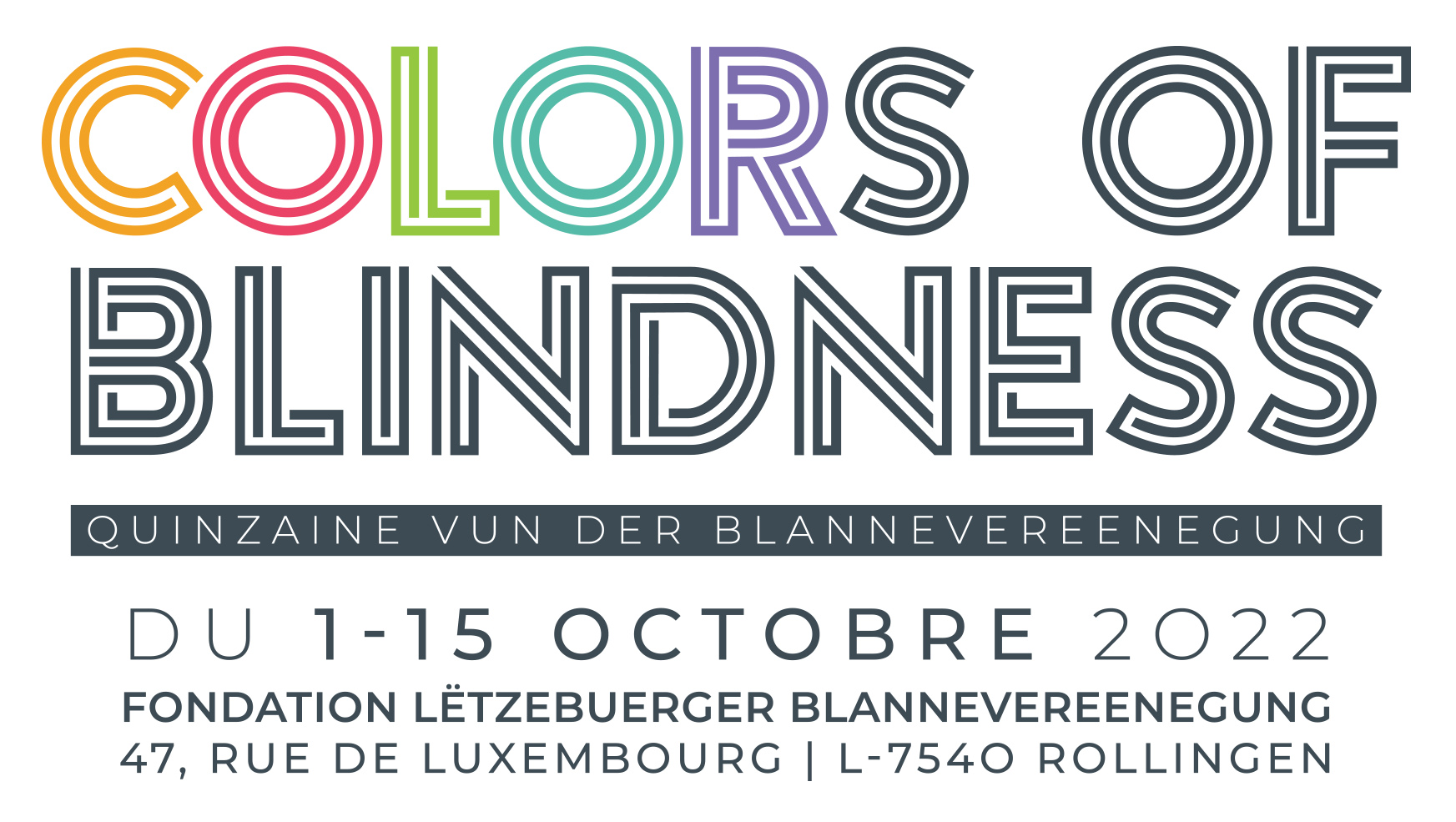 Logo de la Quinzaine de la déficience visuelle « Colors of Blindness »