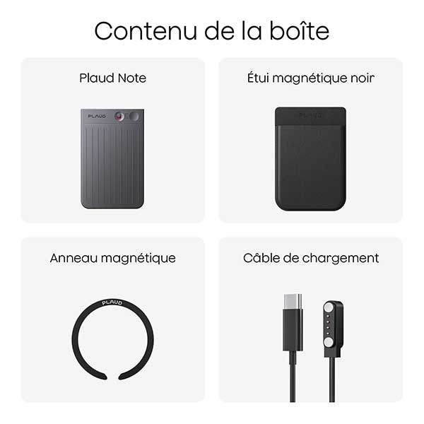 Plaud Note Enregistreur Vocal IA avec Étui Dictaphone — Enregistreur vocal accessible IA